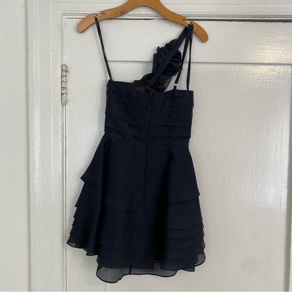 Vintage Bebe One Shoulder Mini Dress with ruffle - Picture 5 of 5